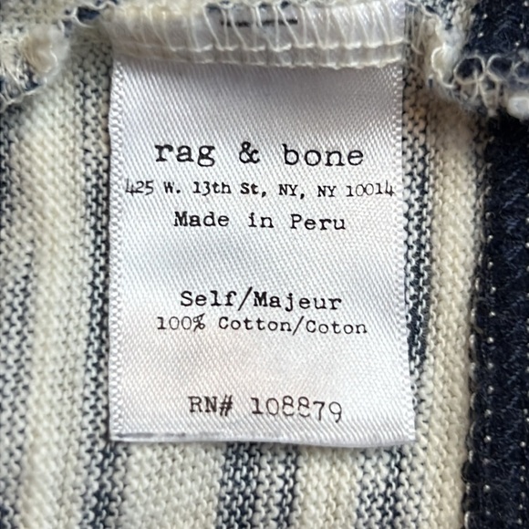 Rag & Bone Knit Womens Scoop Neck Striped Shirt Dress with pockets Medium - Picture 6 of 9